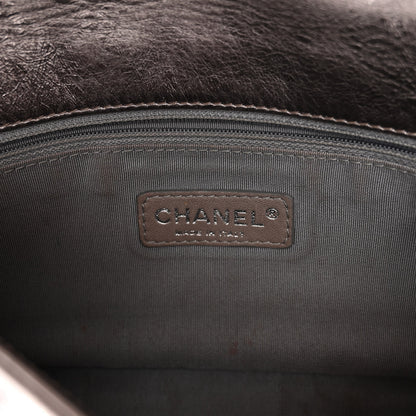 Chanel Metallic Cracked Calfskin Modern Chain Flap Bag Dark Silver 6 of 10