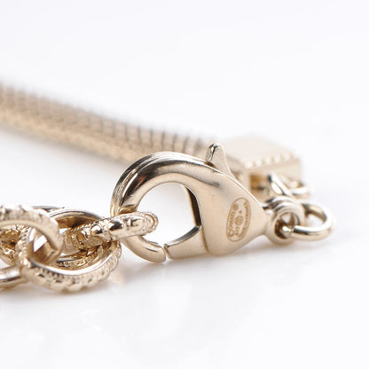 Chanel Mesh Mesh Logo Choker Necklace Gold 4 of 5
