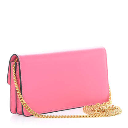 Valentino Garavani Smooth Calfksin Vlogo Wallet On Chain Feminine Pink 3 of 10