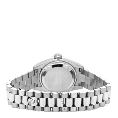 Rolex 18K White Gold Diamond 26mm Oyster Perpetual Datejust President Watch White Roman 179369 3 of 4