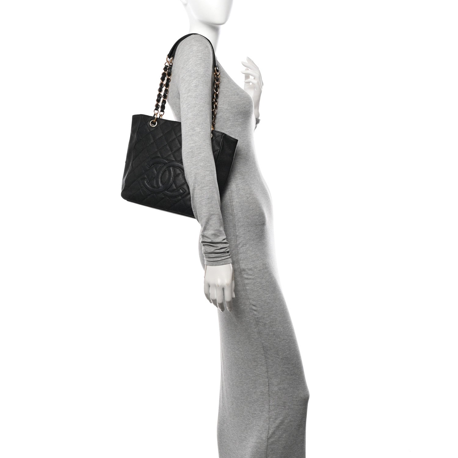 Chanel Caviar Quilted Petit Shopping Tote PST Black 2 of 17