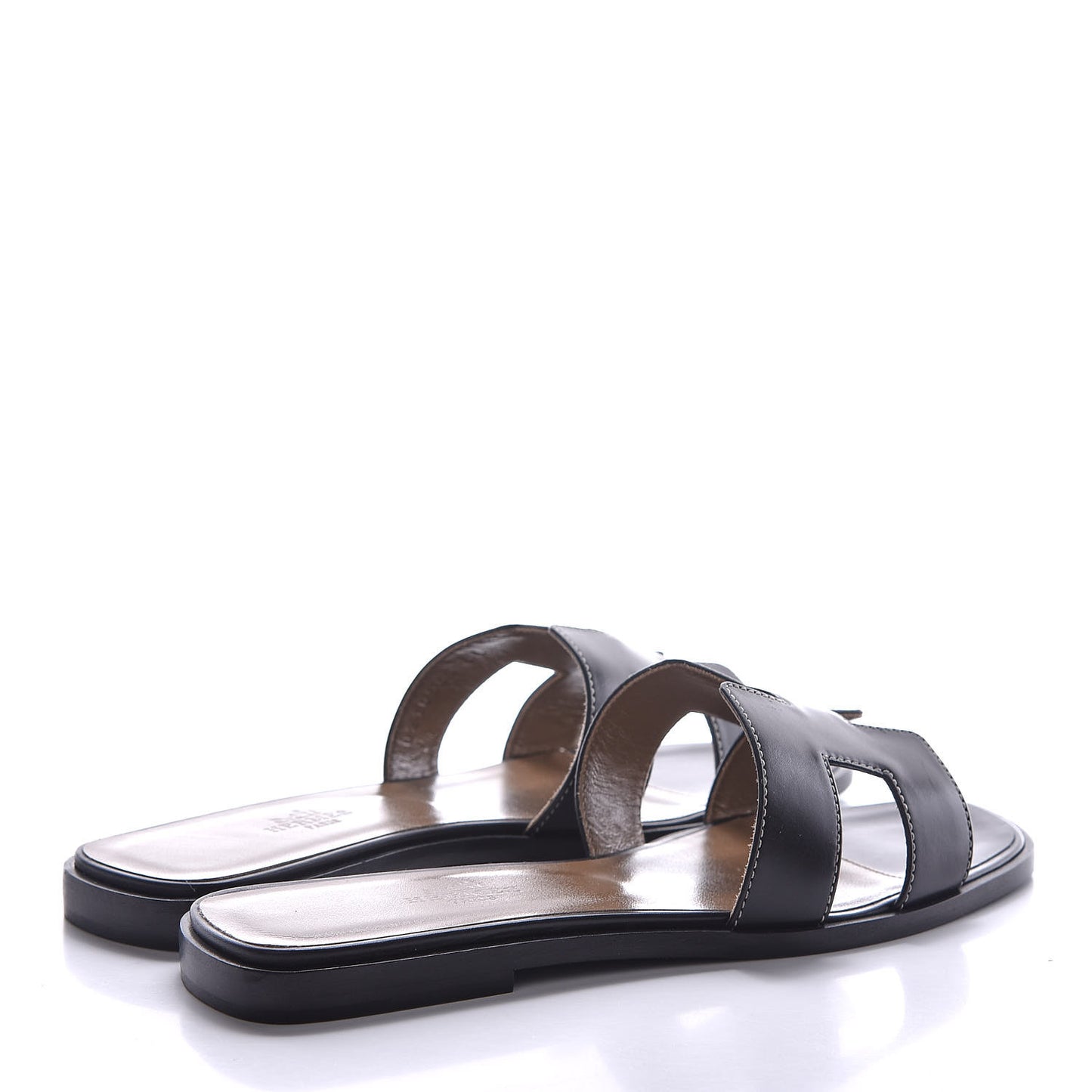 Box Calfskin Oran Sandals 37 Black
