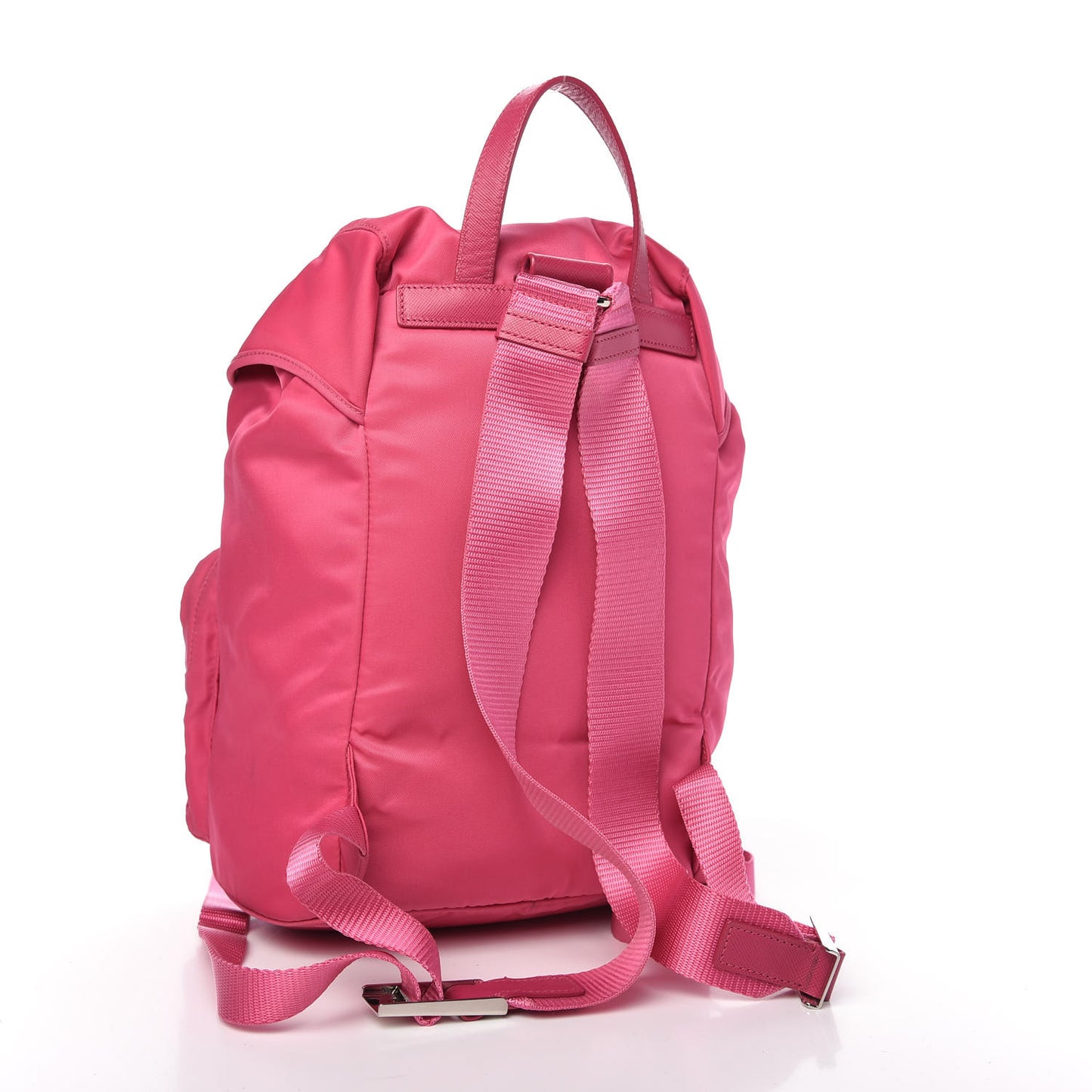 Nylon Vela Double Buckle Backpack Fuxia