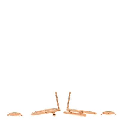 Hermes 18K Rose Gold MM Echappee Earrings 6 of 10