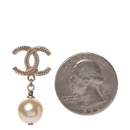 Chanel Pearl CC Drop Earrings Gold 2 of 5