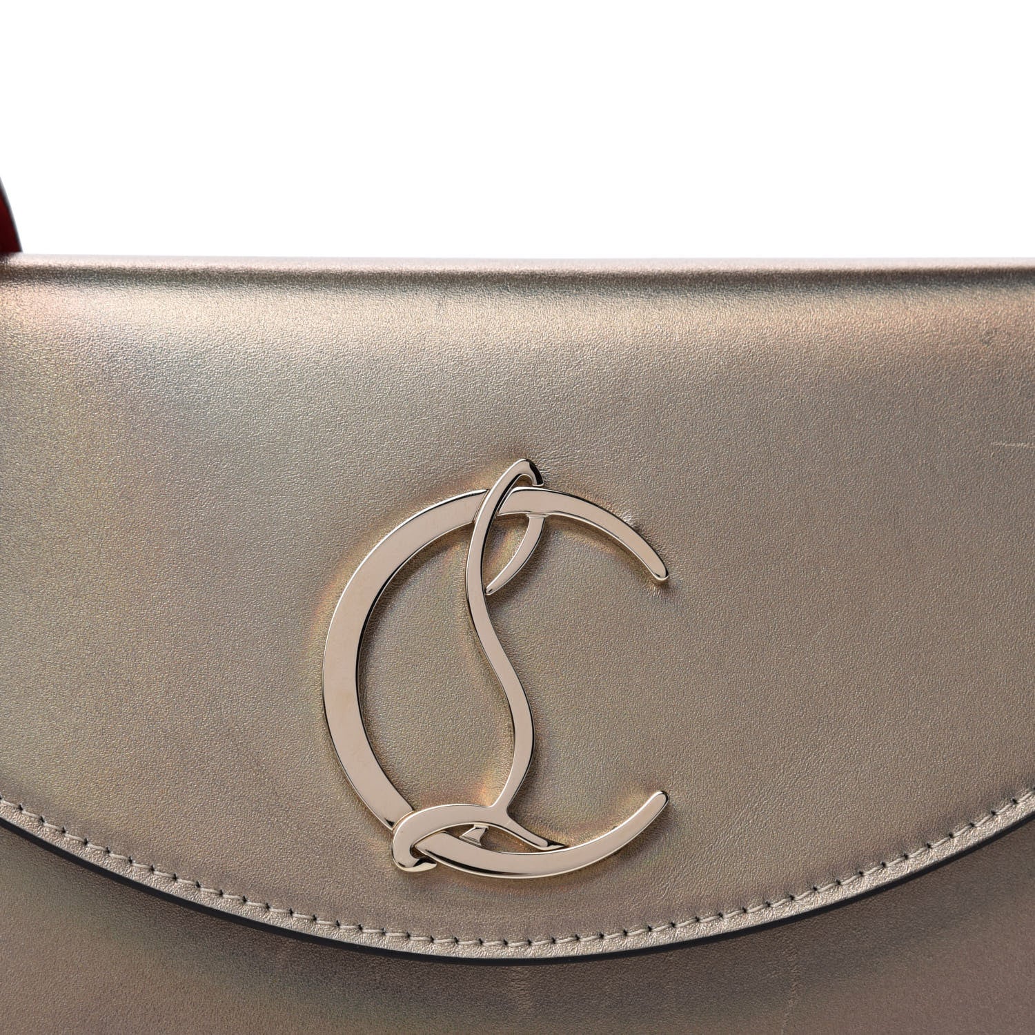 Christian Louboutin Iridescent Calfskin Loubi54 Crossbody Clutch Gold 11 of 11