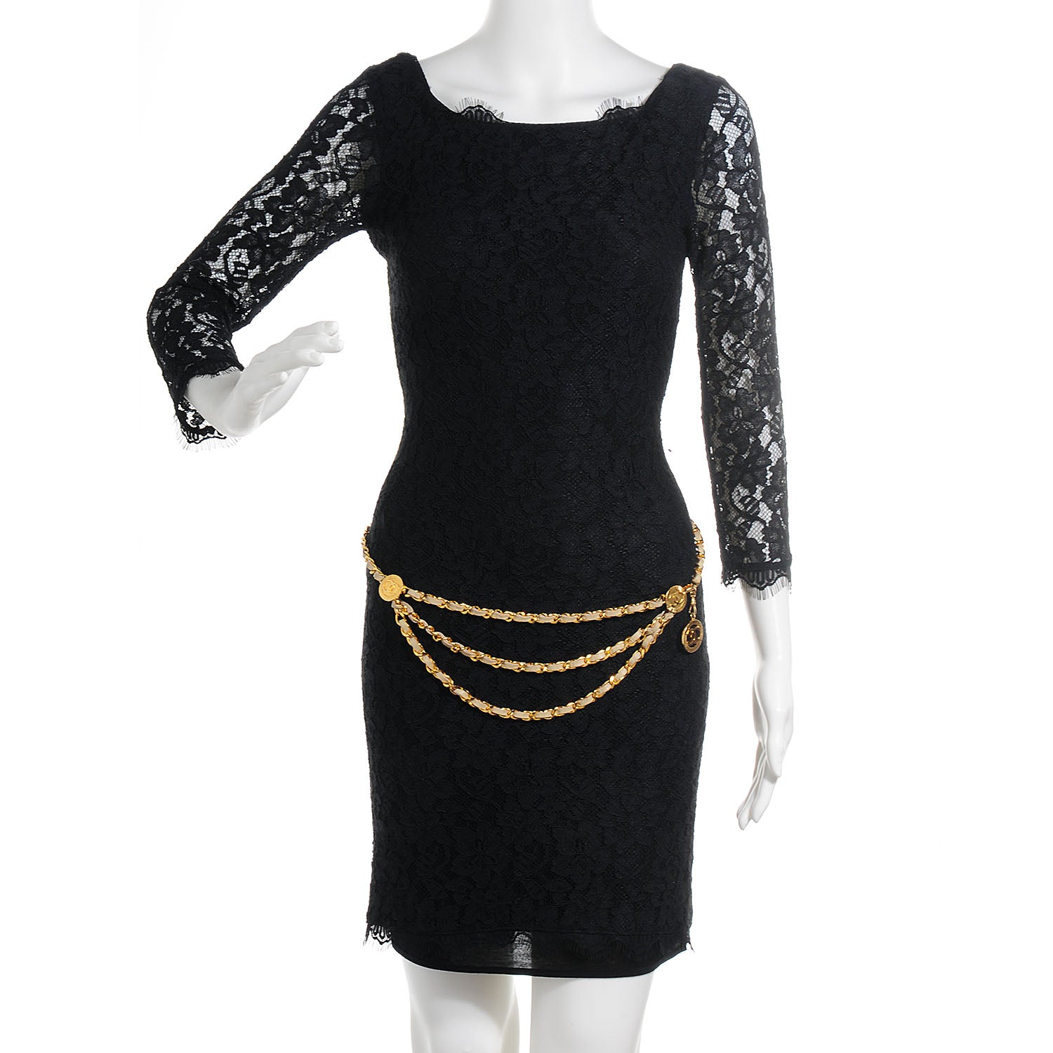 Chanel Leather Chain CC Medallion Belt Grey Gold 2 of 5