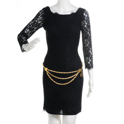 Chanel Leather Chain CC Medallion Belt Grey Gold 2 of 5