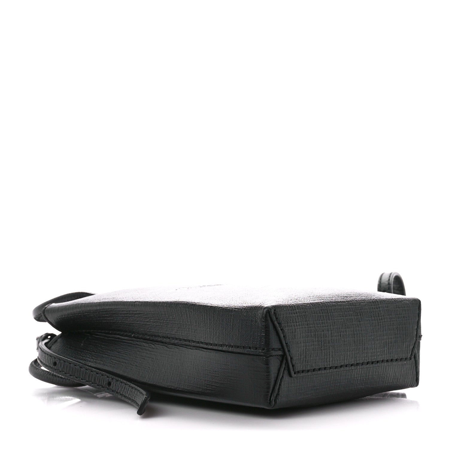 Balenciaga Squared Calfskin Logo Shopping Phone Holder Bag Black 4 of 9