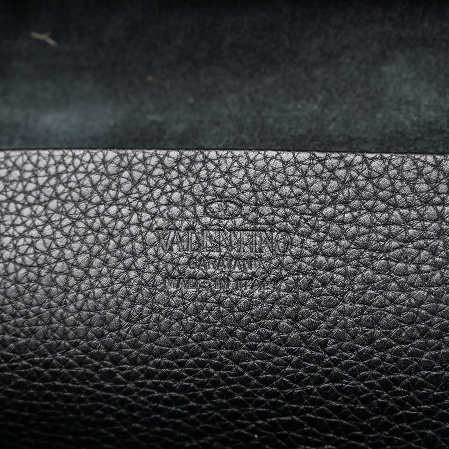 Grained Calfskin Rockstud Backpack Black
