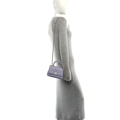 Chanel Caviar Quilted Extra Mini Coco Handle Flap Light Purple 2 of 10