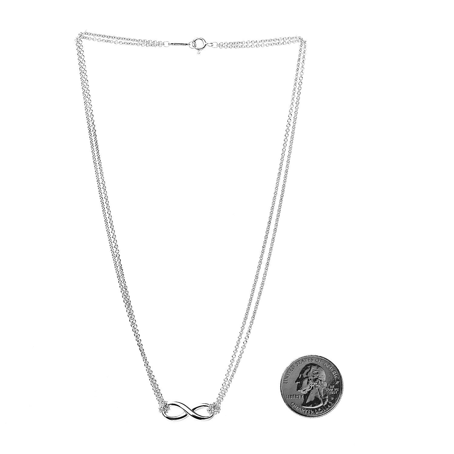 Tiffany Sterling Silver Infinity Pendant Necklace 2 of 6