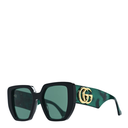 Gucci Acetate Square Frame Sunglasses GG0956S Green Black 1 of 7