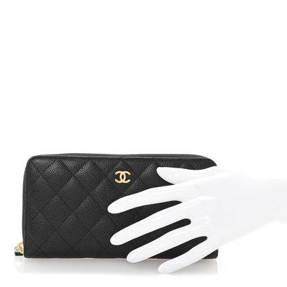 Chanel Caviar Quilted Large Gusset Zip Around Wallet Black 2 of 10
