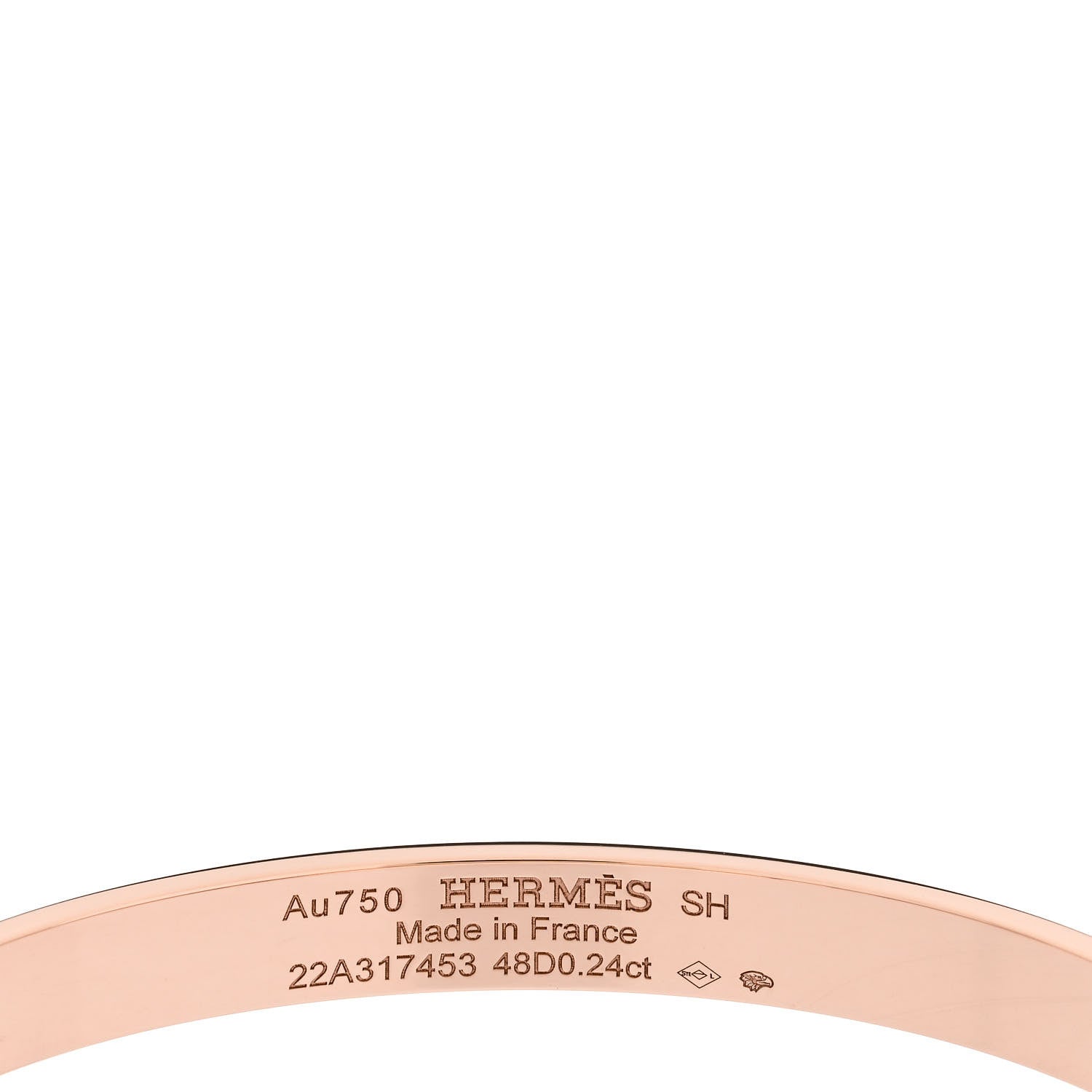 Hermes 18K Rose Gold Diamond PM Collier De Chien Bracelet SH 3 of 4