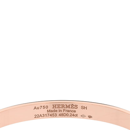 Hermes 18K Rose Gold Diamond PM Collier De Chien Bracelet SH 3 of 4