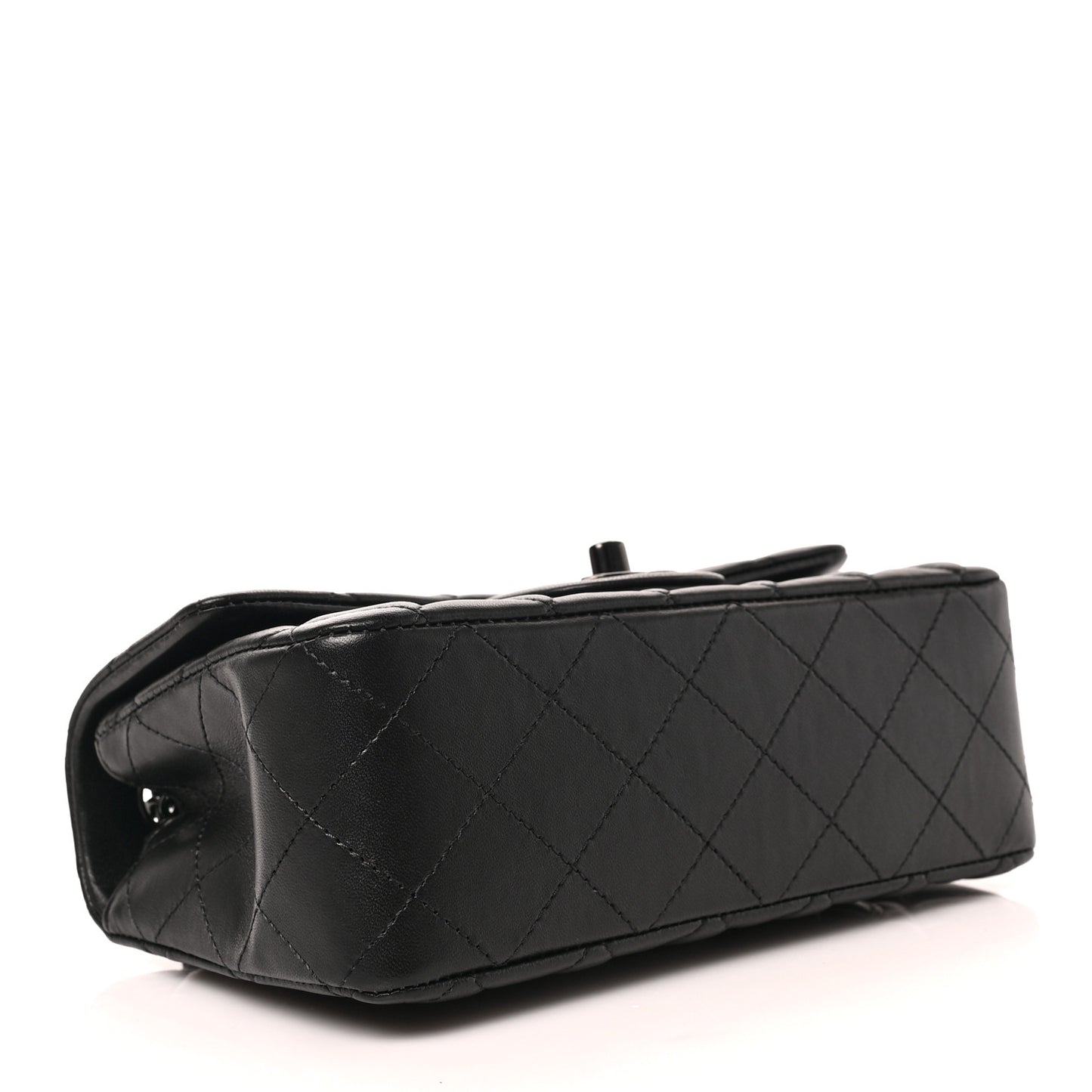 Lambskin Quilted Mini Rectangular Flap So Black
