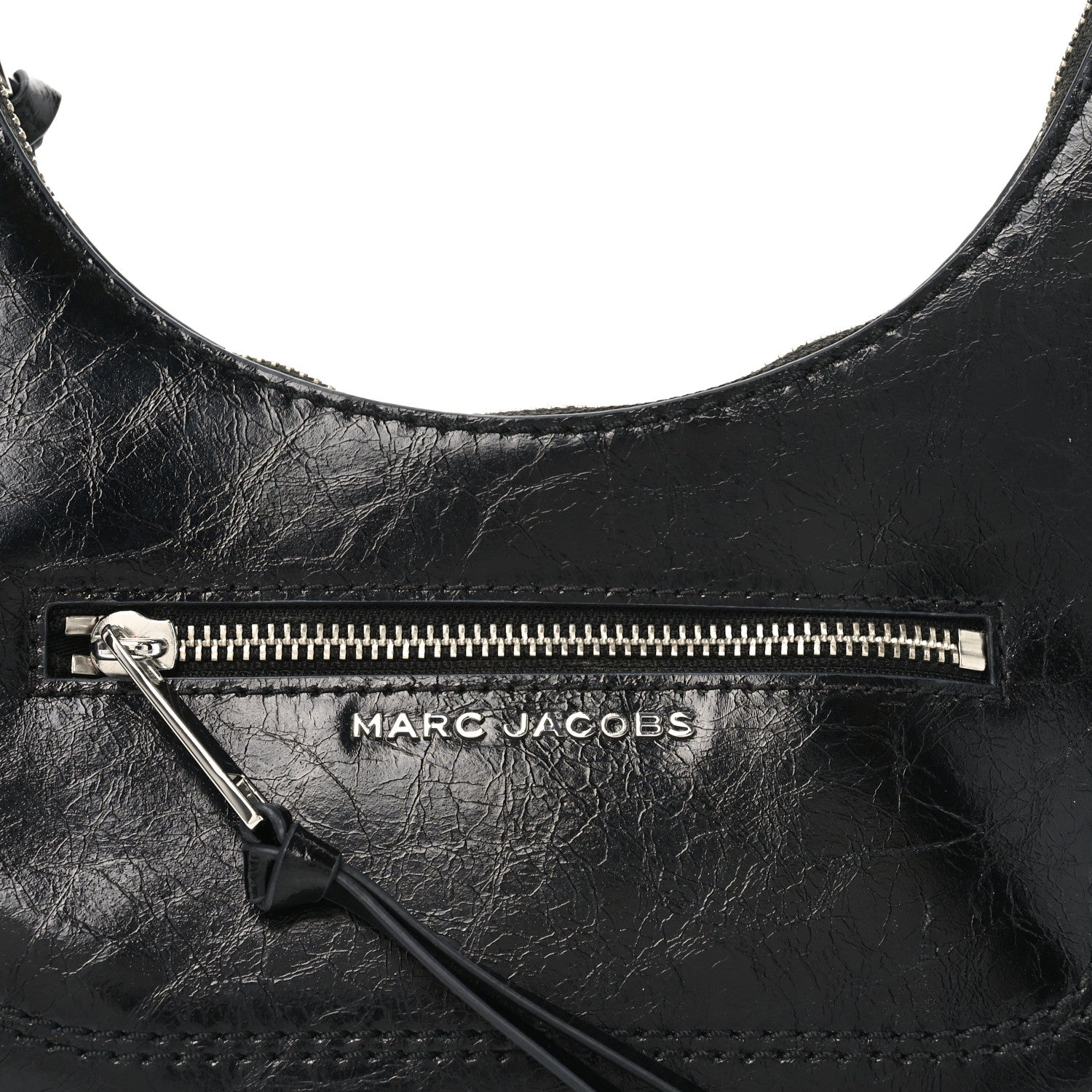 Marc Jacobs Crinkled Calfskin Cruiser Crescent Bag Black 7 of 9
