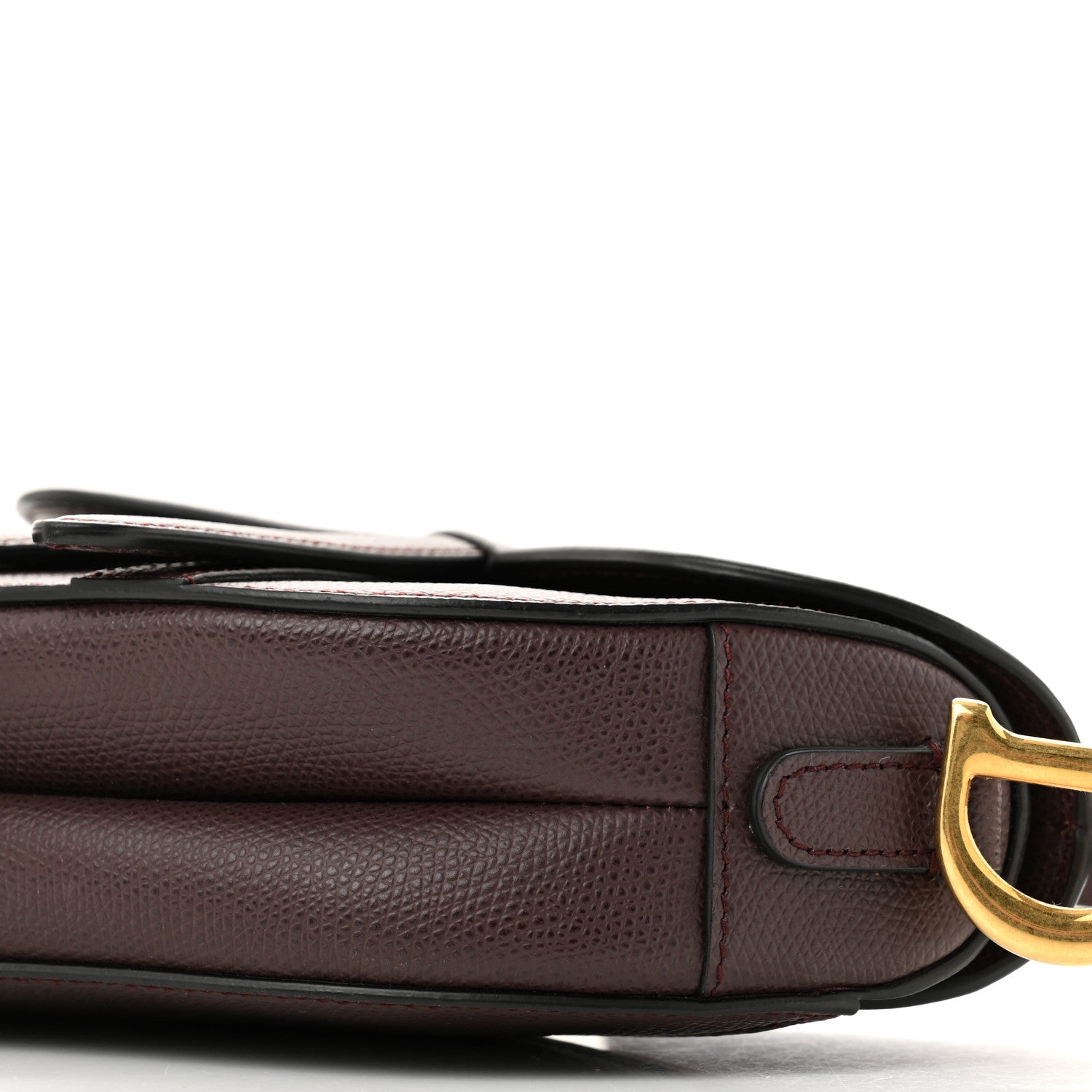Christian Dior Grained Calfskin Mini Saddle Bag Plum 10 of 12