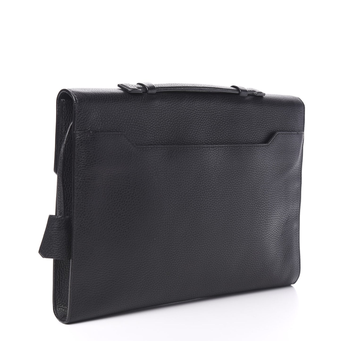 Grained Calfskin Briefcase Black