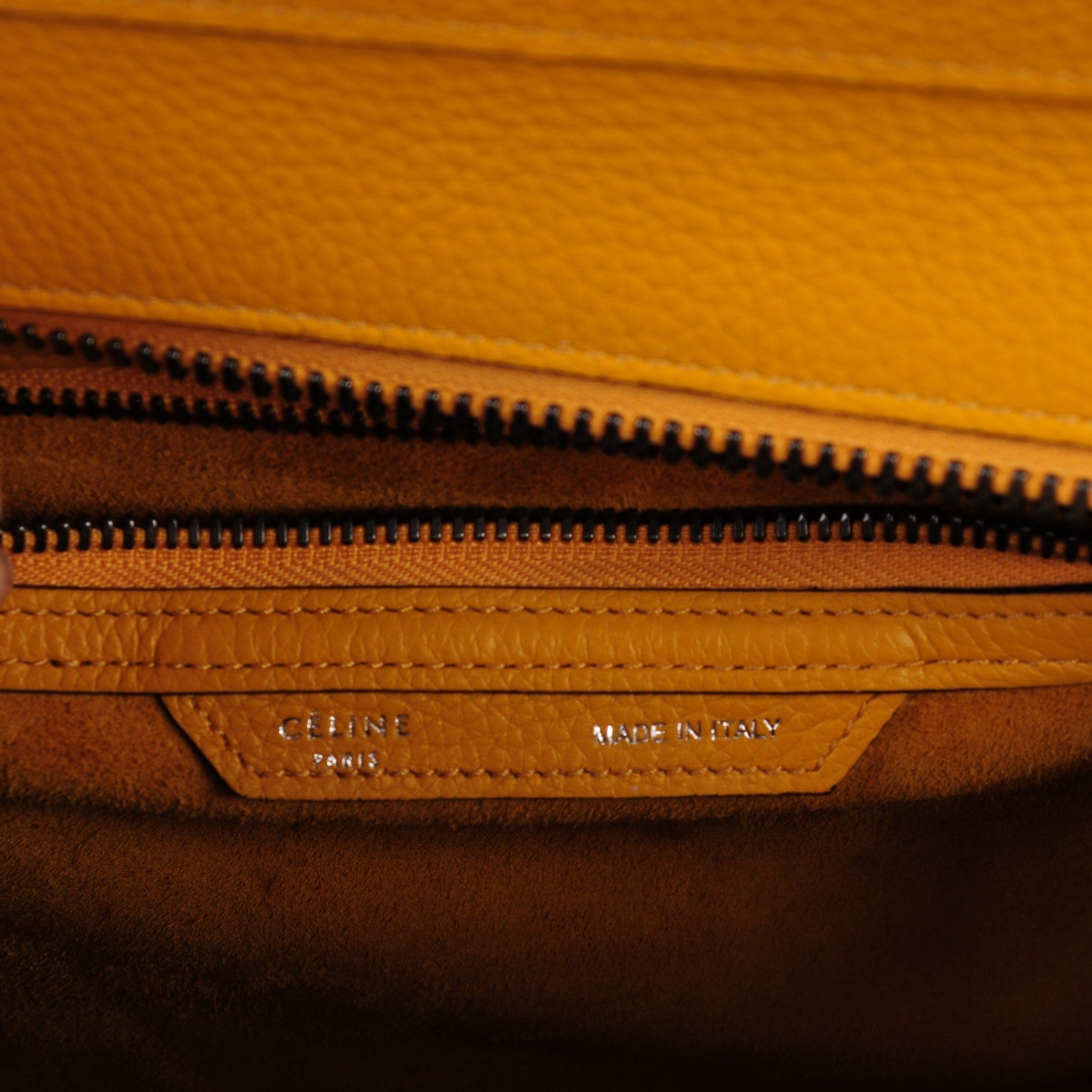 Celine Drummed Calfskin Mini Luggage Ocre 7 of 8