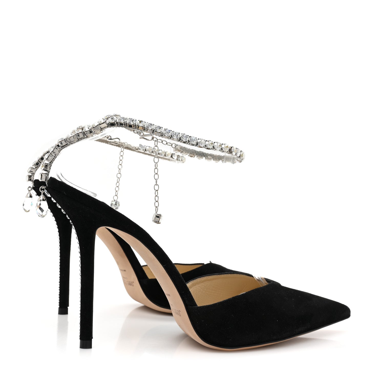 Suede Crystal Saeda 100 Pumps 41 Black