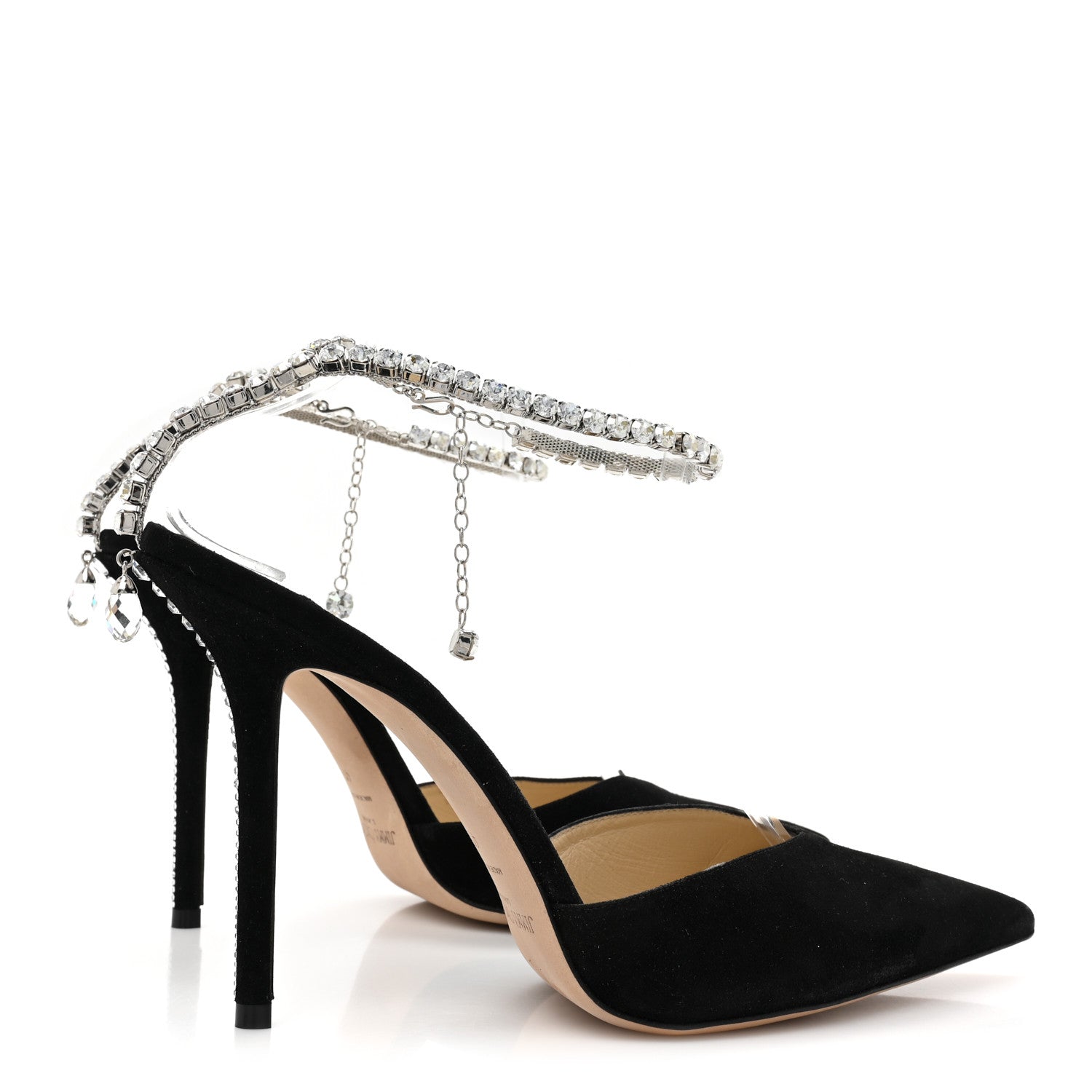 Jimmy Choo Suede Crystal Saeda 100 Pumps 41 Black 5 of 8