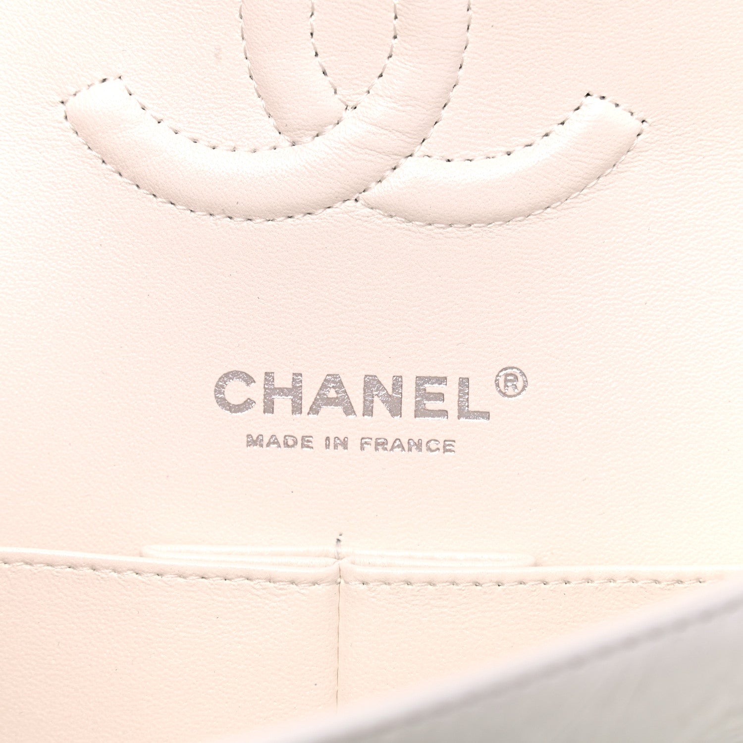 Chanel Iridescent Crumpled Calfskin Quilted Medium Double Flap White 6 of 10