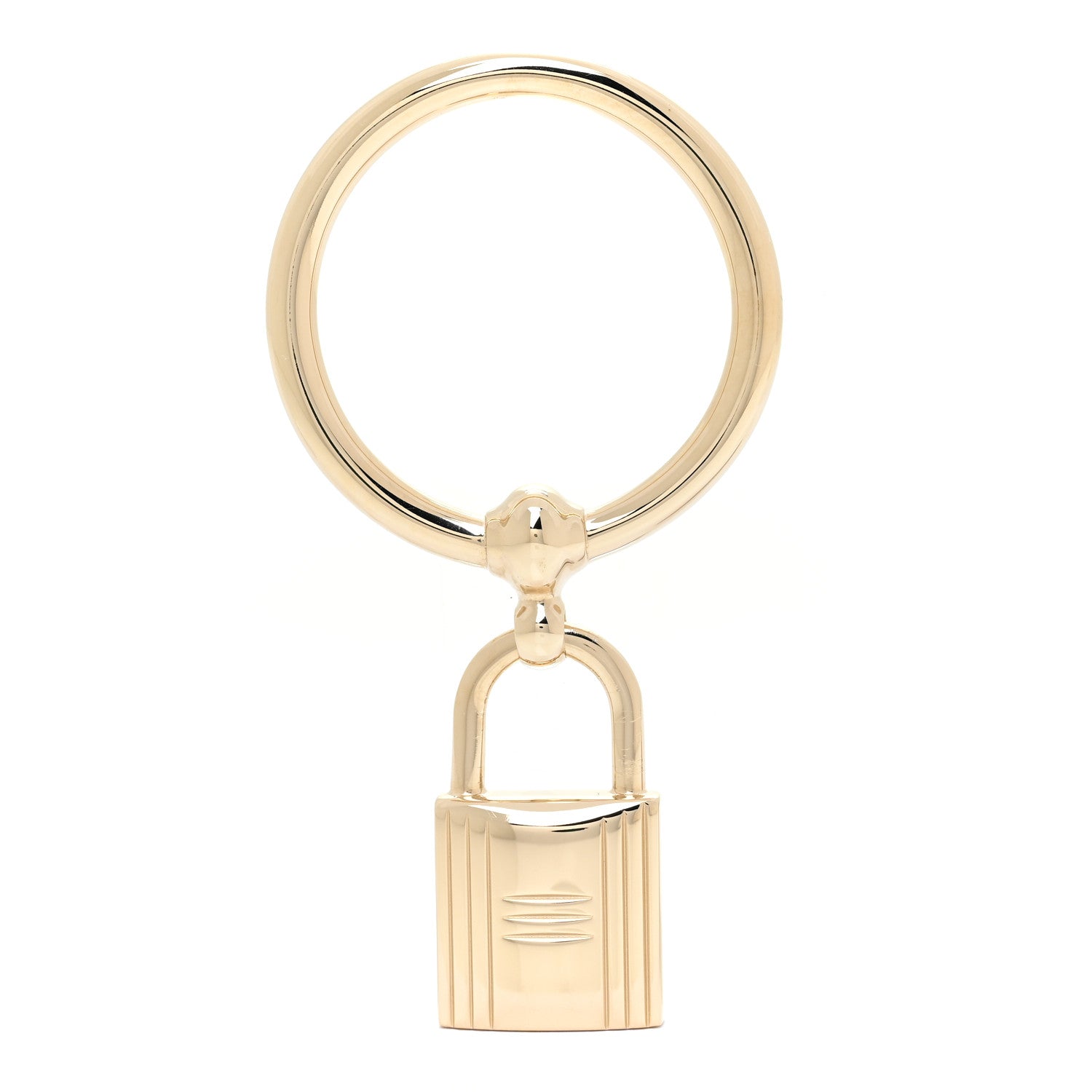 Hermes Permabrass Loop Charms Cadenas Scarf Ring Gold 1 of 4