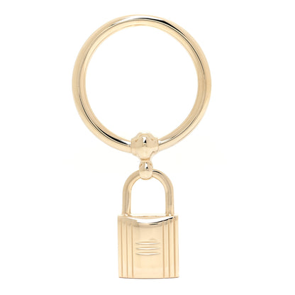 Hermes Permabrass Loop Charms Cadenas Scarf Ring Gold 1 of 4