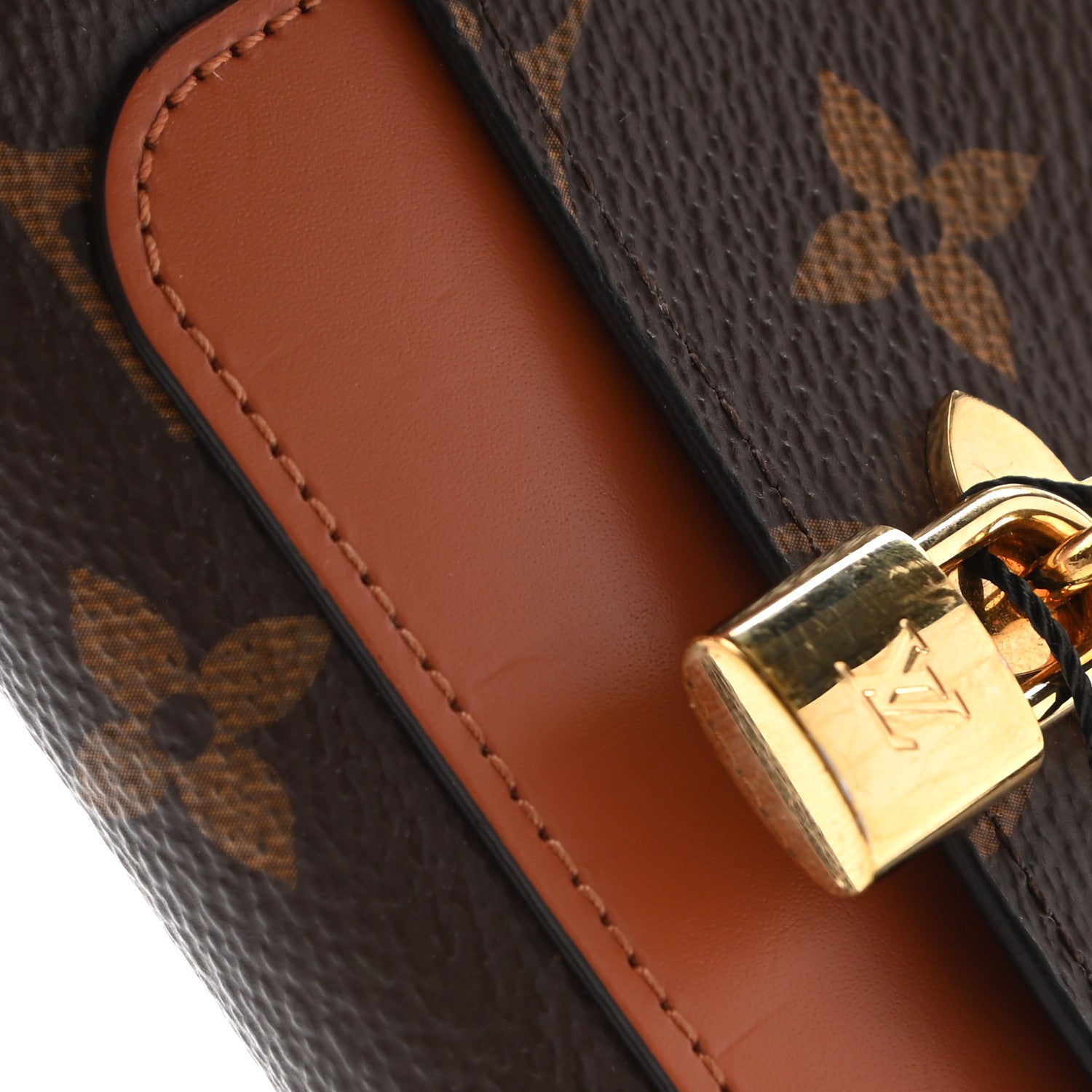 Louis Vuitton Monogram Flower Lock Compact Wallet Caramel 10 of 10