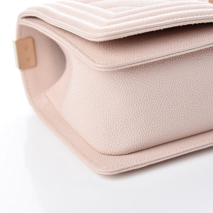 Chanel Caviar Chevron Quilted Medium Boy Flap Nude 5 of 10