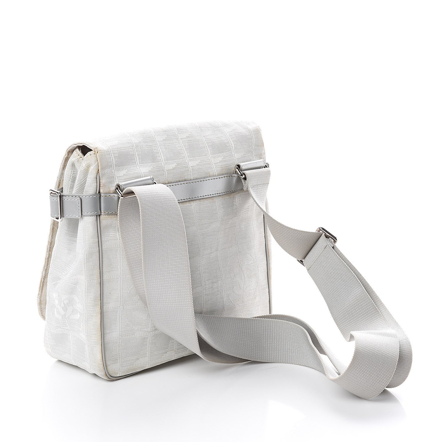 Chanel Nylon Travel Crossbody Messenger White 2 of 10