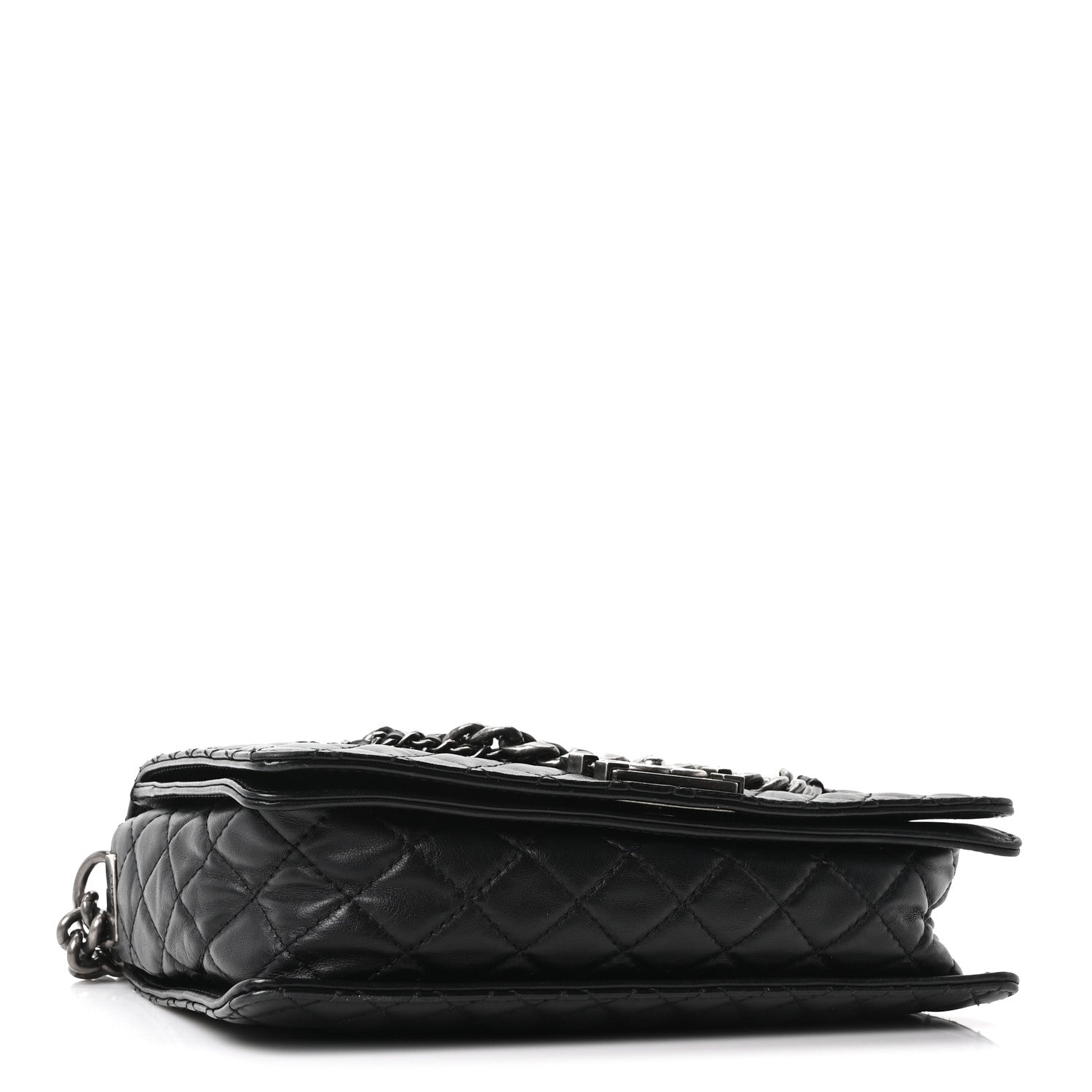 Chanel Calfskin Enchained New Medium Boy Flap Black 4 of 10