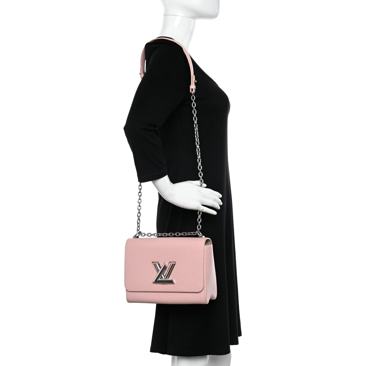 Epi Twist Shoulder Bag MM Rose Ballerine