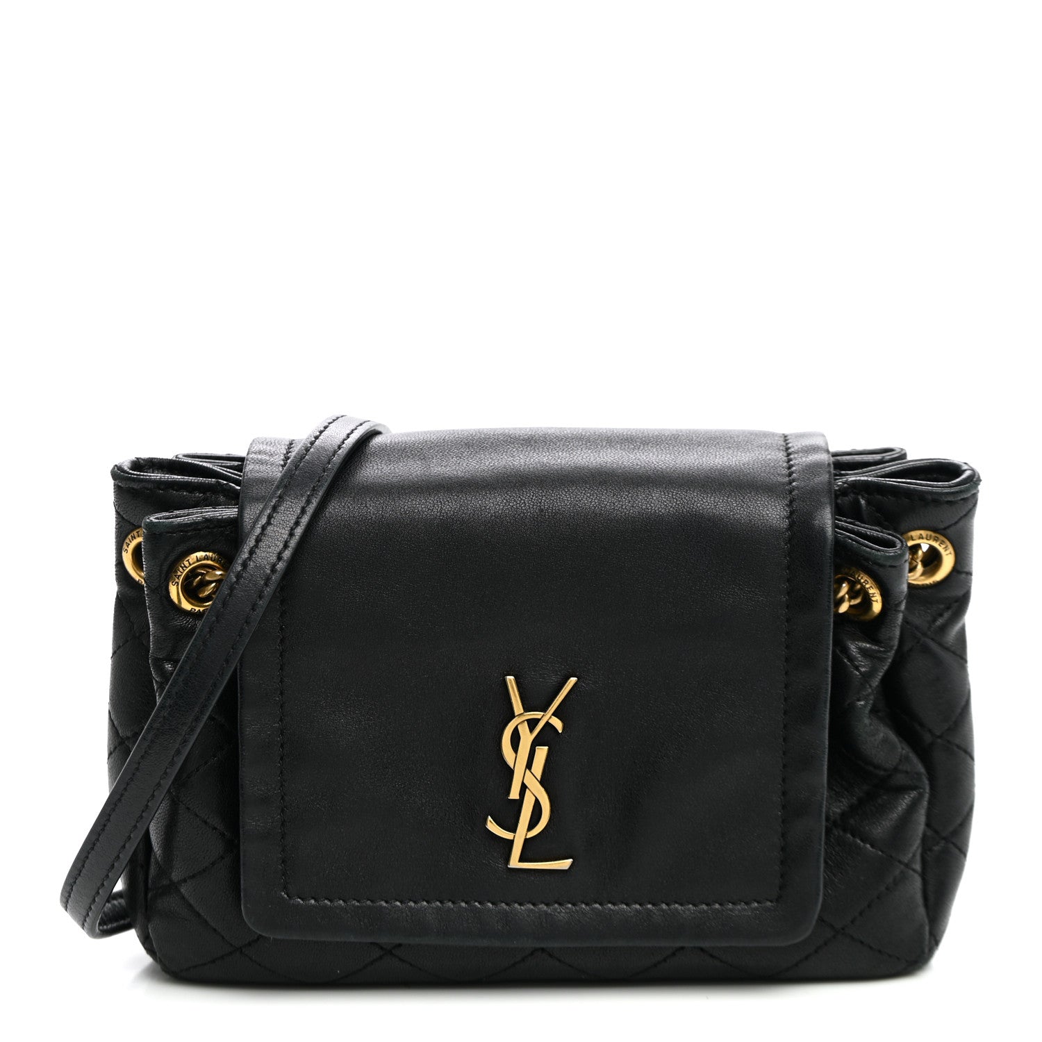 Saint Laurent Lambskin Quilted Monogram Mini Nolita Black 1 of 10