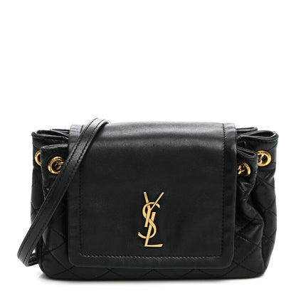 Saint Laurent Lambskin Quilted Monogram Mini Nolita Black 1 of 10