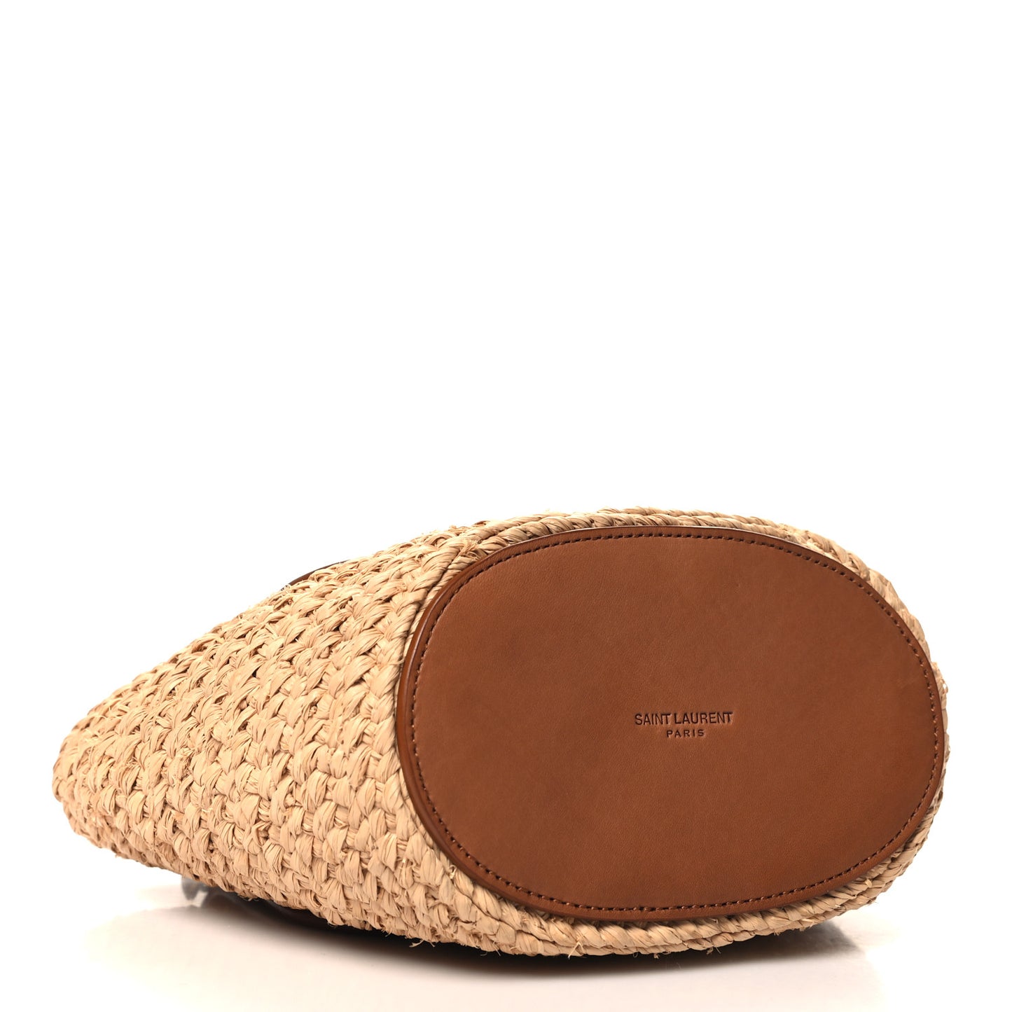 Raffia Calfskin Mini Panier Shoulder Bag Natural Brick