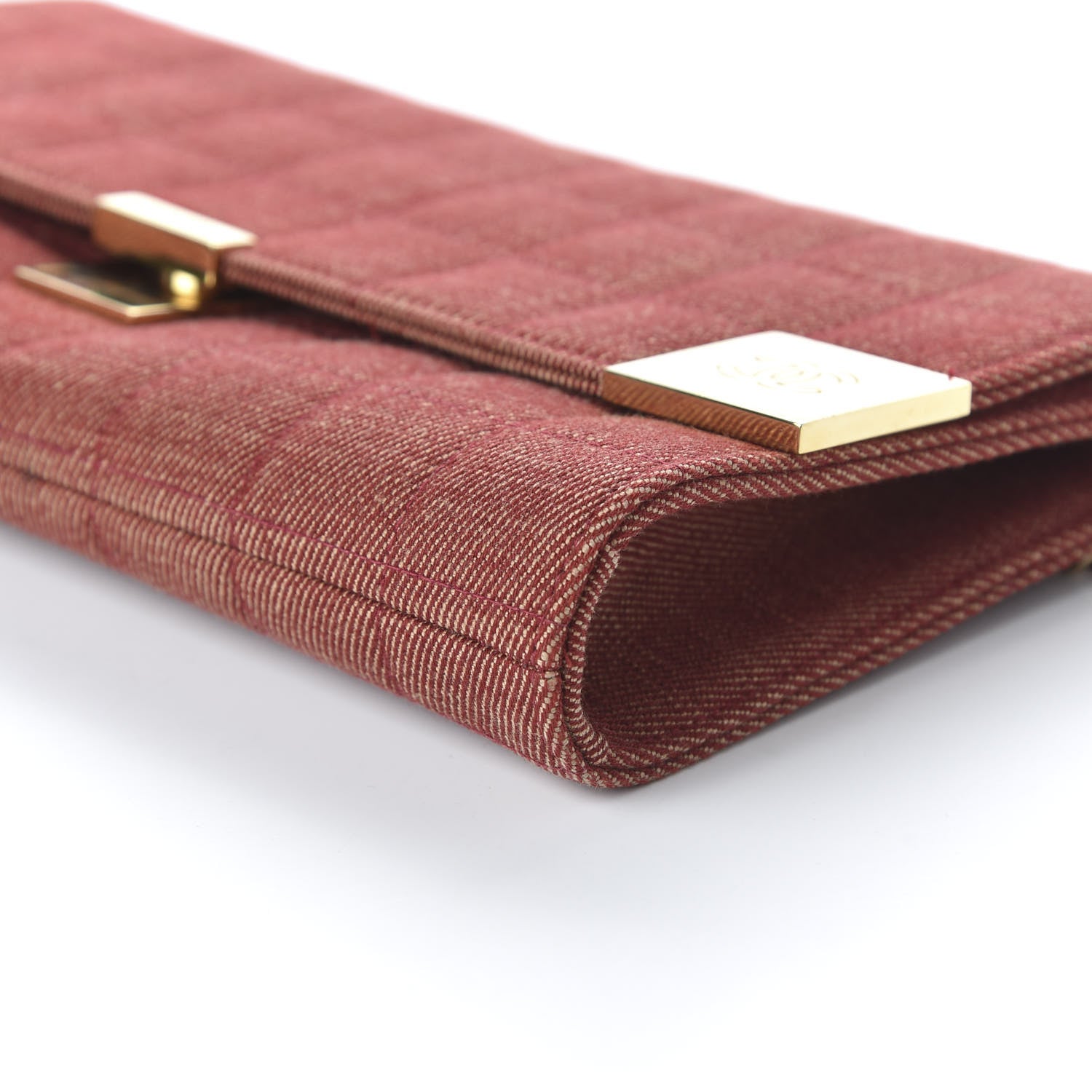 Chanel Denim Chocolate Bar Flap Red 7 of 10