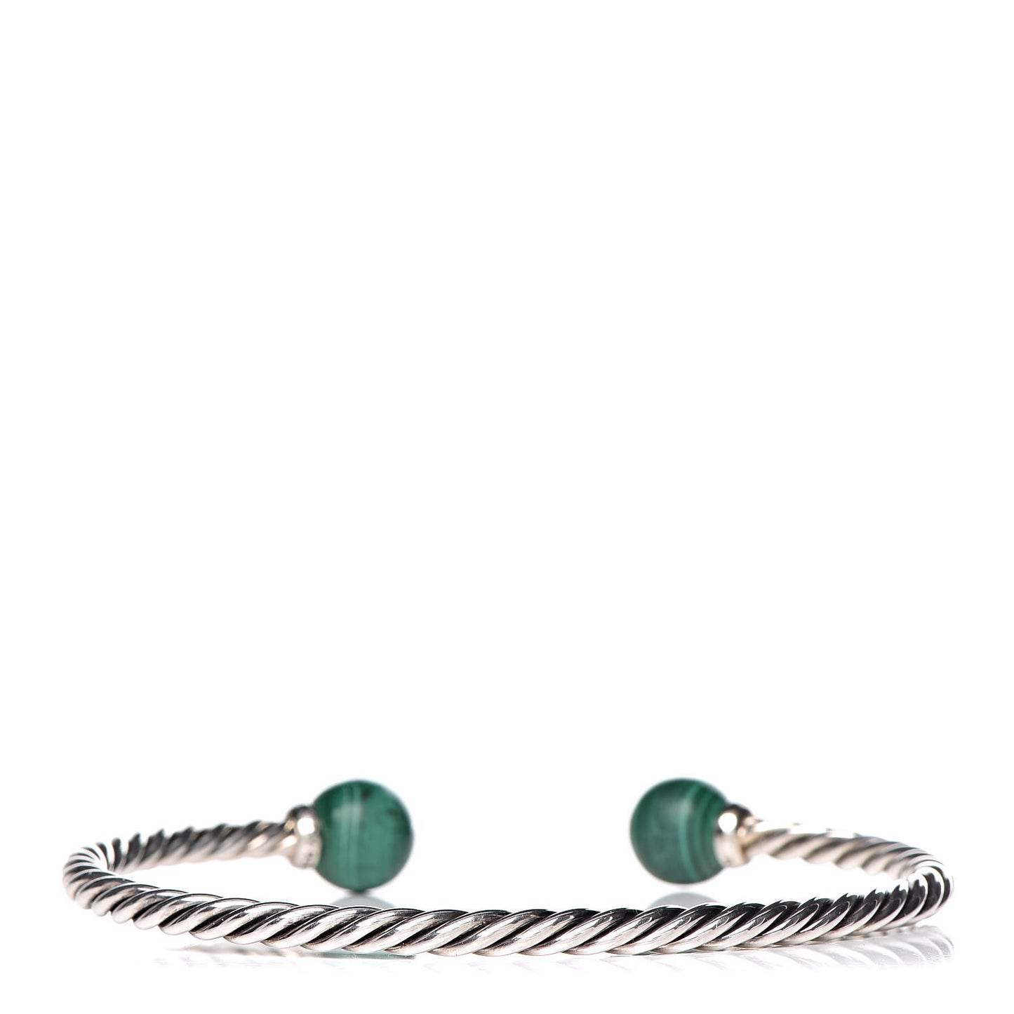 Sterling Silver Diamond Malachite 9mm Solari Bracelet