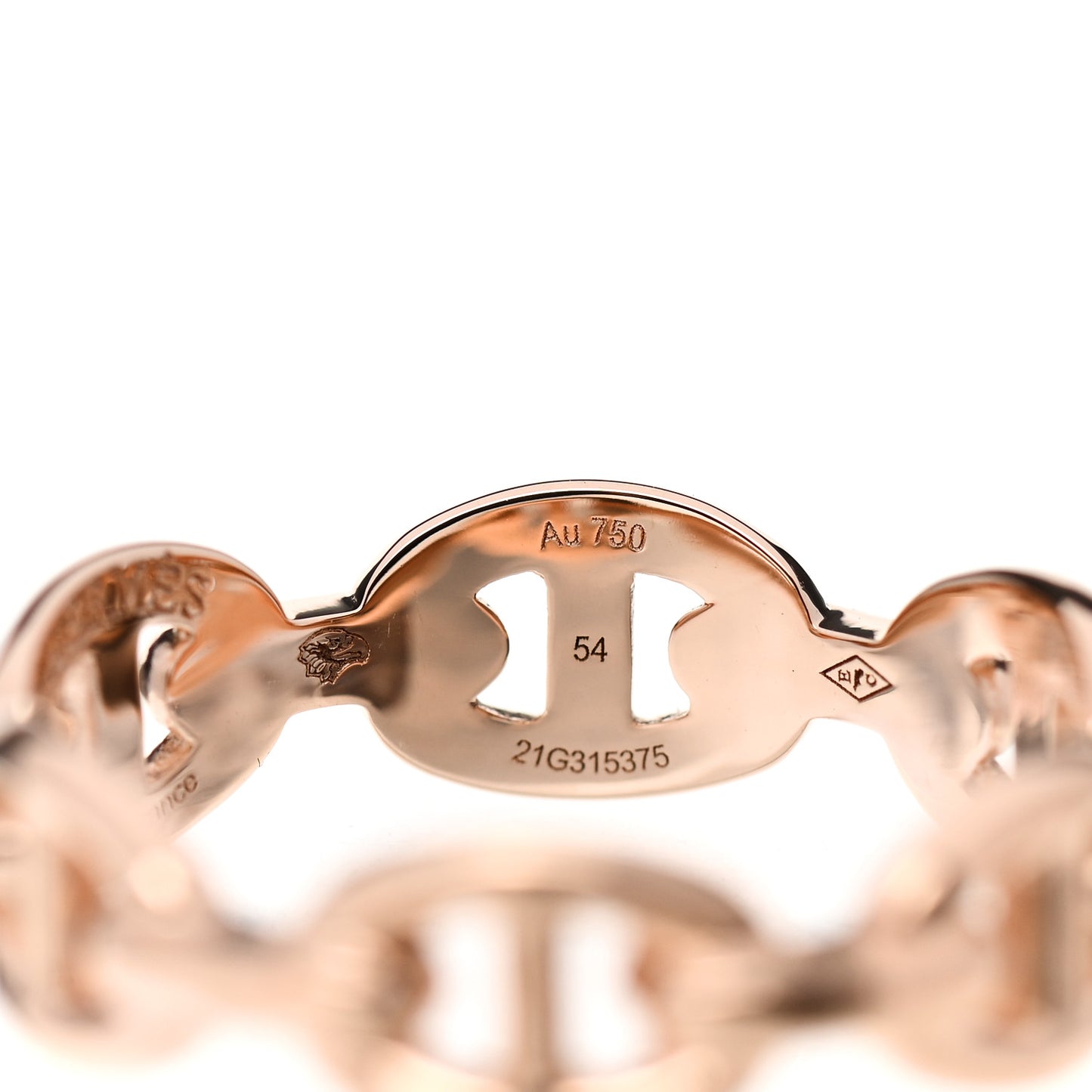 18K Rose Gold PM Chaine D'Ancre Enchainee Ring 54 7