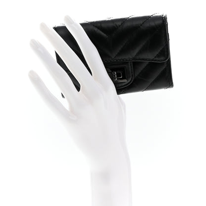 Chanel Aged Calfskin Chevron Quilted Reissue Flap Card Holder So Black 2 of 9