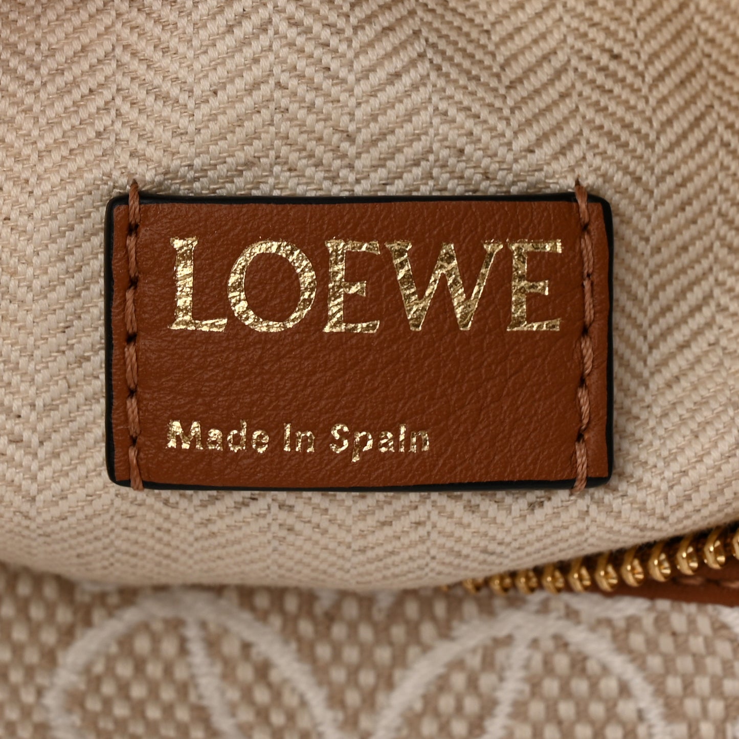 Jacquard Anagram Calfskin Small Cubi Bag Ecru Tan