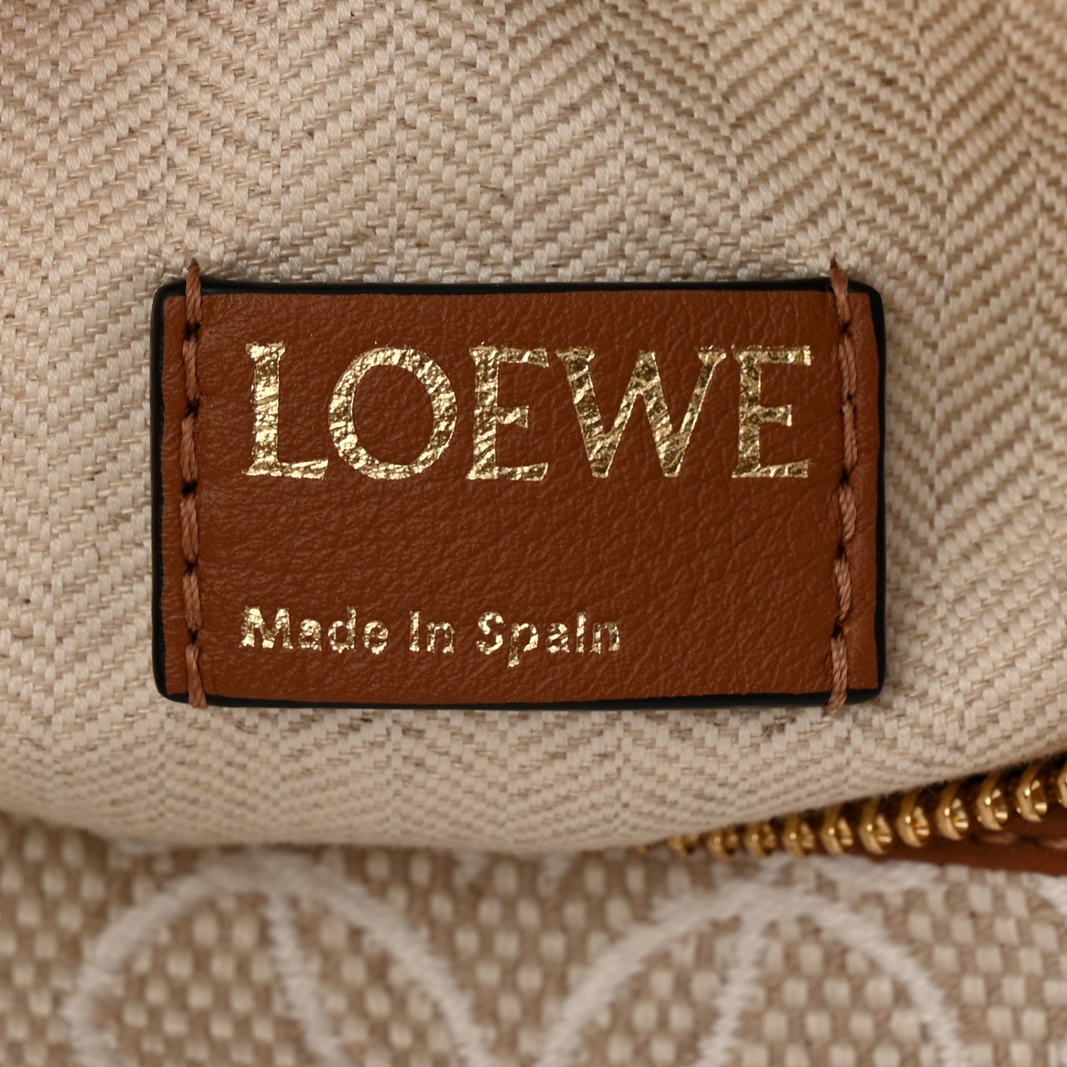Loewe Jacquard Anagram Calfskin Small Cubi Bag Ecru Tan 6 of 11