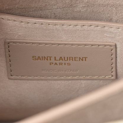 Saint Laurent Calfskin Crocodile Embossed Medium Monogram Sunset Blanc Vintage 5 of 12