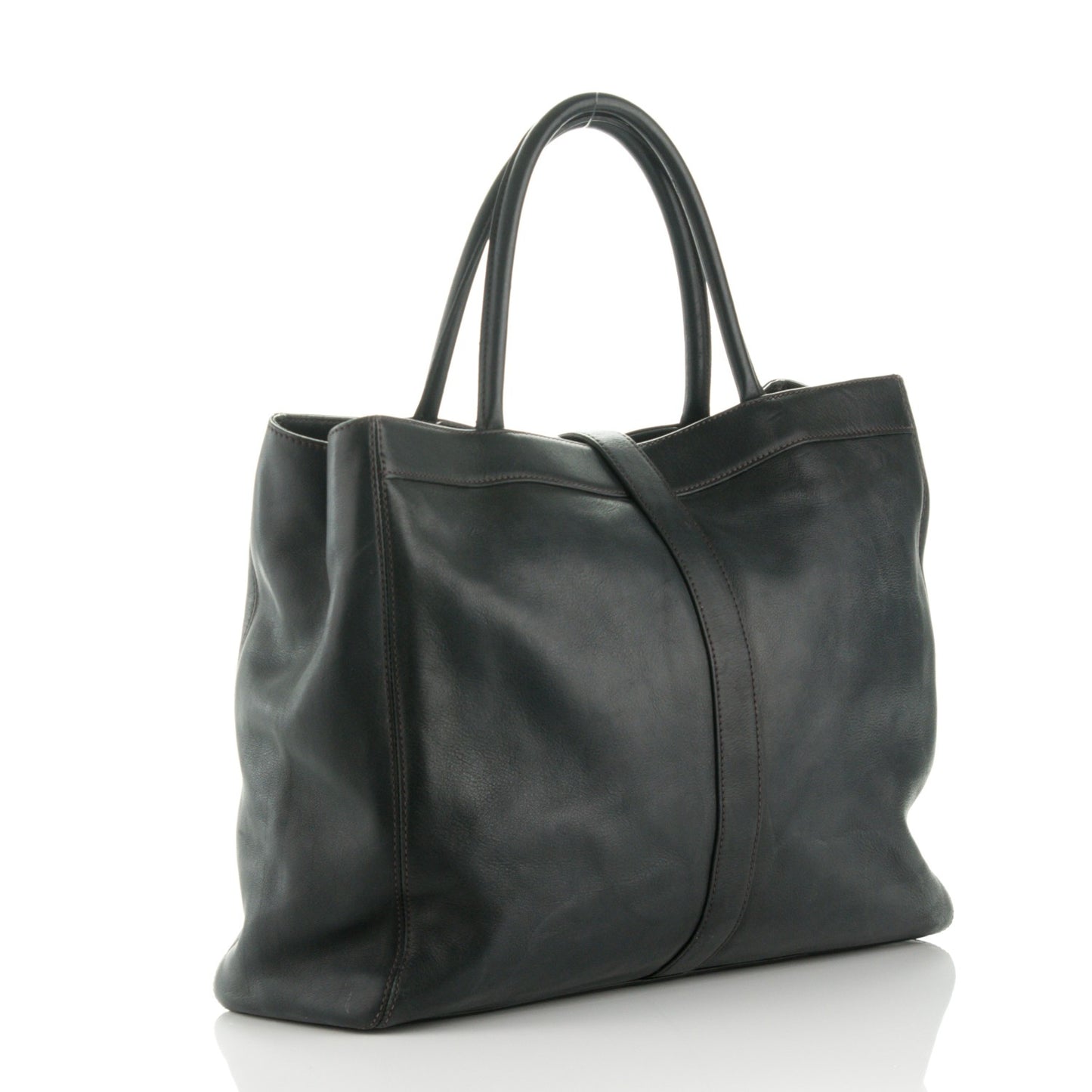 Calfskin Large Shopping Tote Black