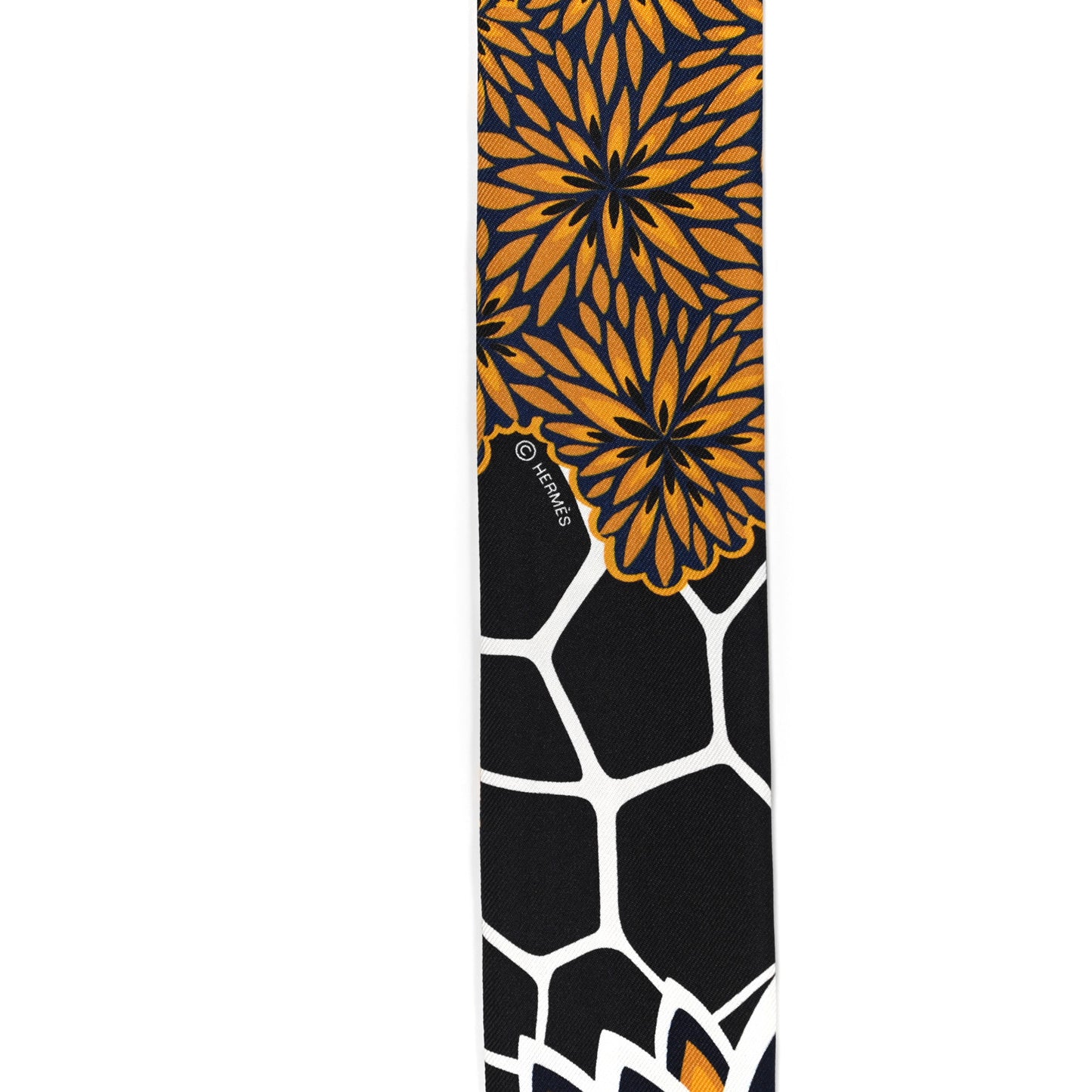 Silk Three Graces Twilly Black Gold Taupe