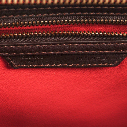 Celine Satin Calfskin Mini Tri-Color Luggage Blood 7 of 9