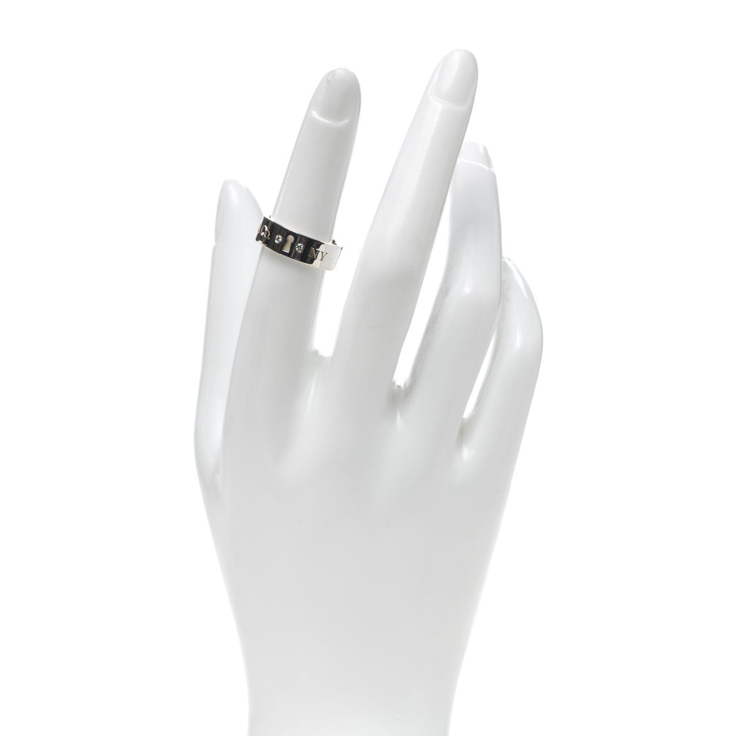 Sterling Silver Diamond Locks Ring 51 5.75