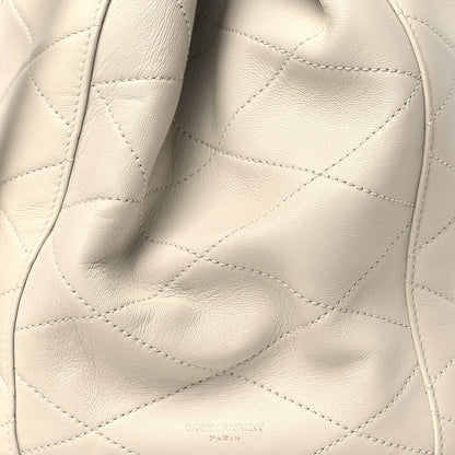 Saint Laurent Lambskin Quilted Le Maillon Bucket Bag Crema Soft 8 of 10